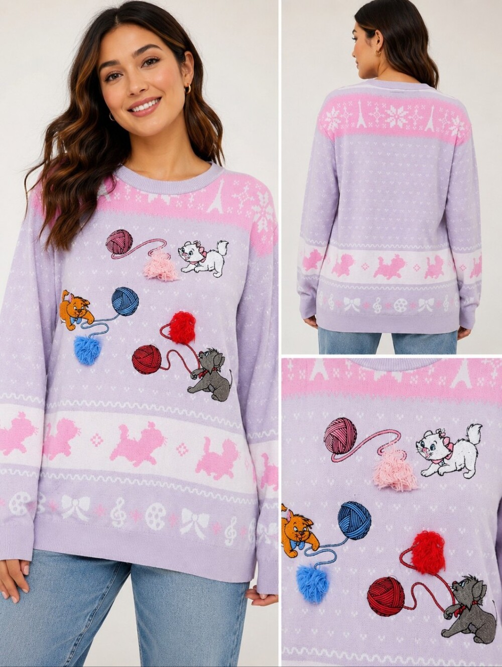Disney BoxLunch Aristocats Paris Fair Isle Sweater XL Marie Berlioz Toulouse